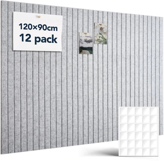 Pannello da Parete Grande 120x90cm - Velluto - Autoadesivo - Decorativo - 12 Pezzi - Inclusi 60 Adesivi Autoadesivi Biconfrontali - Pannello da Memoria