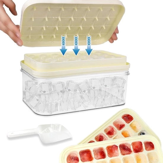 Blocco Isolante a Forma di Cubo con Copertura e Spatola - 56 Posizioni - Liscio Beige