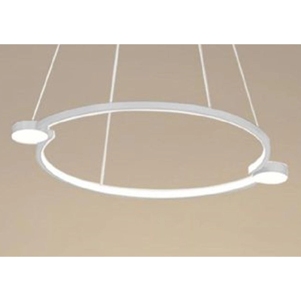 Trade Shop - Lampadario A Sospensione Led 20w Cerchio Con Telecomando Design Moderno Bianco 71071 -