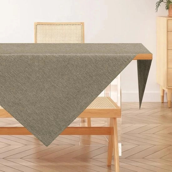 Tavolino in Lino, Tavolino in Lino 80x80cm, Luccica Koffie, Tavolino in Lino con Effetto Lotus, Impermeabile, Resistente ai Graffi, per Soggiorno, Cucina, Terrazza, Giardino