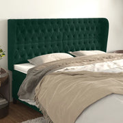 Testiera ad Orecchio Verde Scuro 183x23x118/128cm in Vellutocod mxl 121612