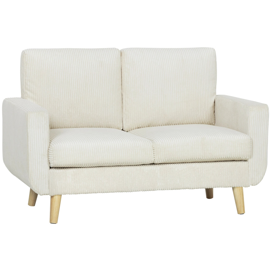 Divano 2 posti in velluto ¨C zephmum ¨C 134 cm, crema
