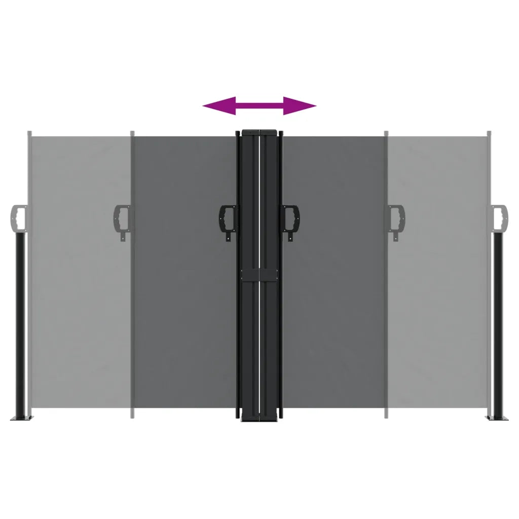 Tenda da Sole Laterale Retrattile Nera 140x1000 cm 4004714
