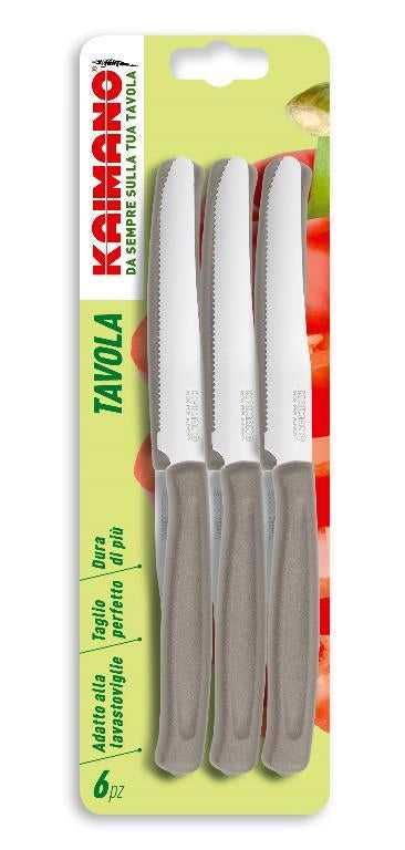 Set 6 Coltelli da Tavola Dinamik Lama Seghettata Tortora Fiskars Kaimano