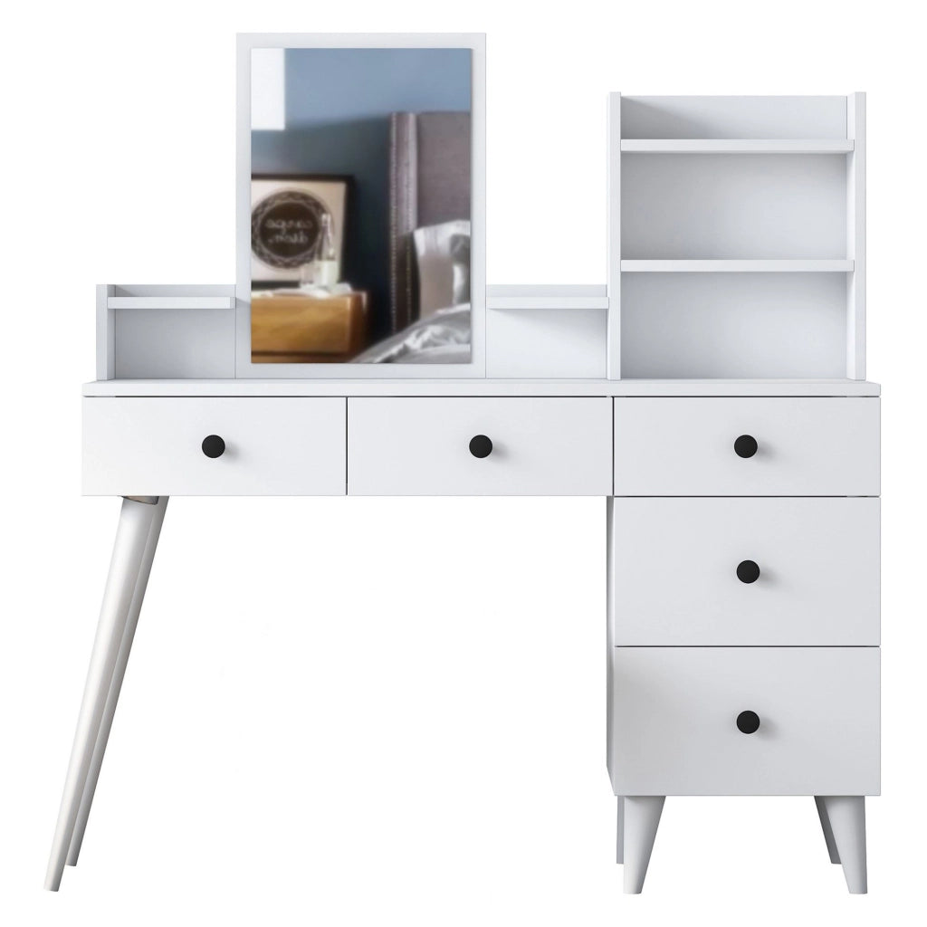 Mobile da Trucco Certaldo, Toeletta Specchio Incluso, 125x40x94h cm Bianco