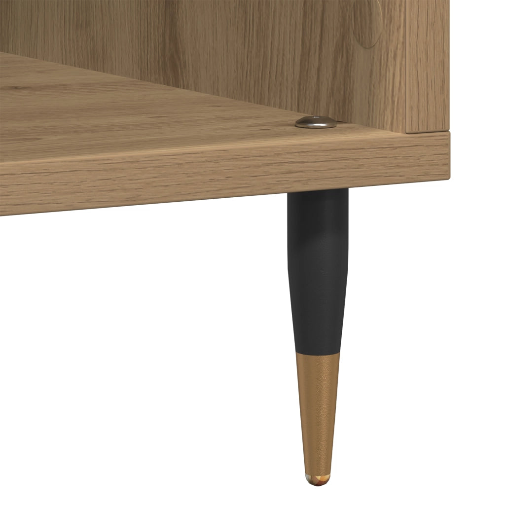 Armadio per dischi  in rovere artigianale 100x38x48 cm in legno ingegnerizzato