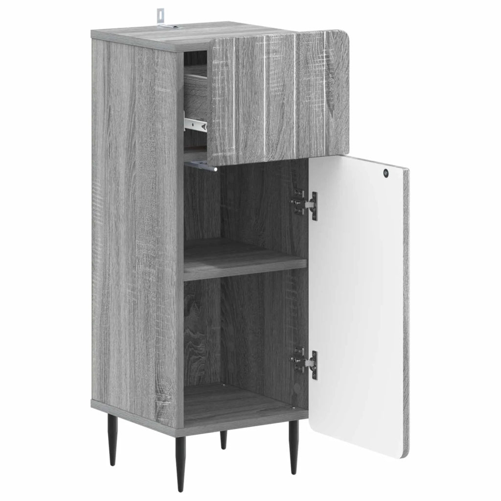 Mobiletto da Bagno ZWOLLE Sonoma grigio 30 x 31 x 79,5 cm 896391