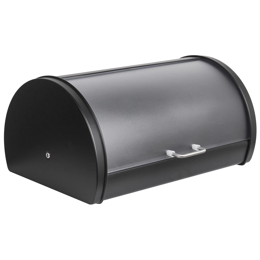 Contenitore per il pane in acciaio inossidabile nero 38 x 26 x 19 cm decorativo con coperchio avvolgibile Cucina moderna