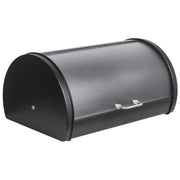Contenitore per il pane in acciaio inossidabile nero 38 x 26 x 19 cm decorativo con coperchio avvolgibile Cucina moderna