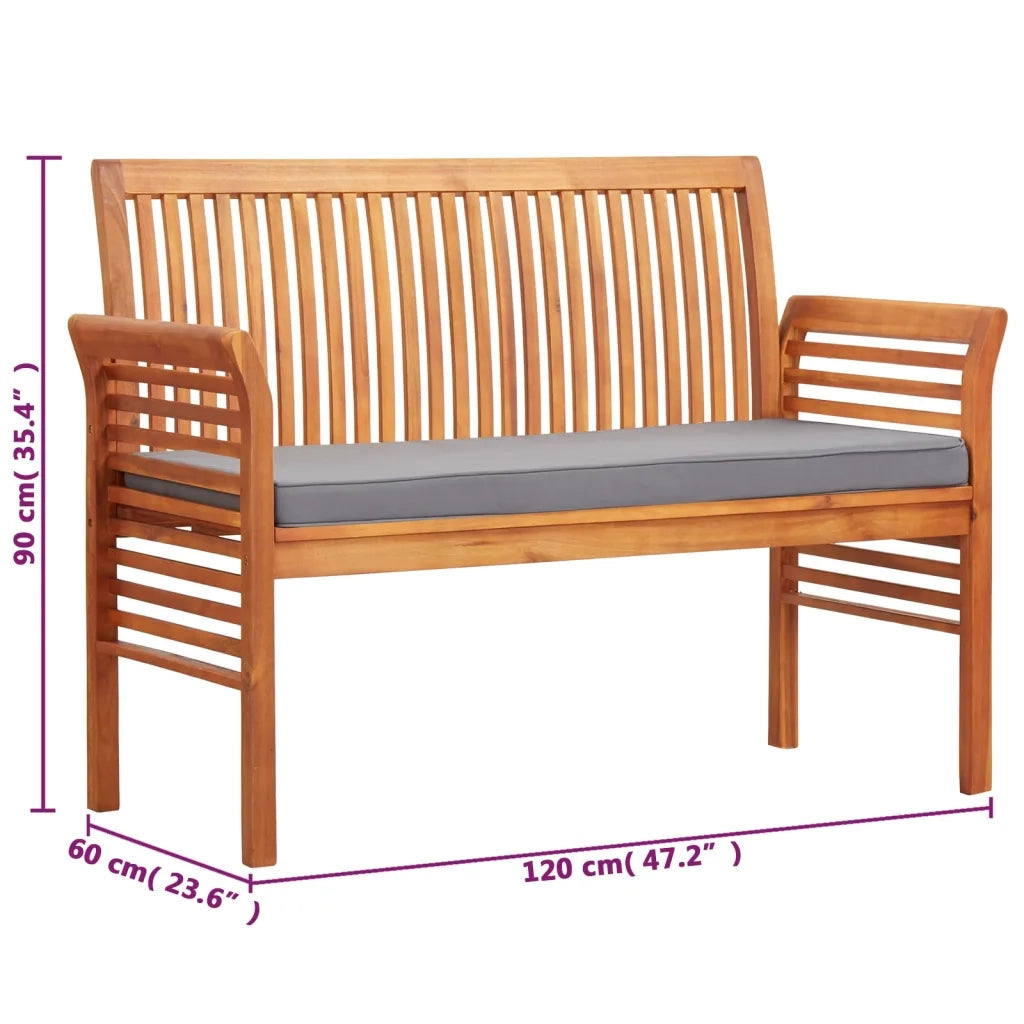 Panca da Giardino a 2 Posti 120 cm Legno Massello di Acacia 45972