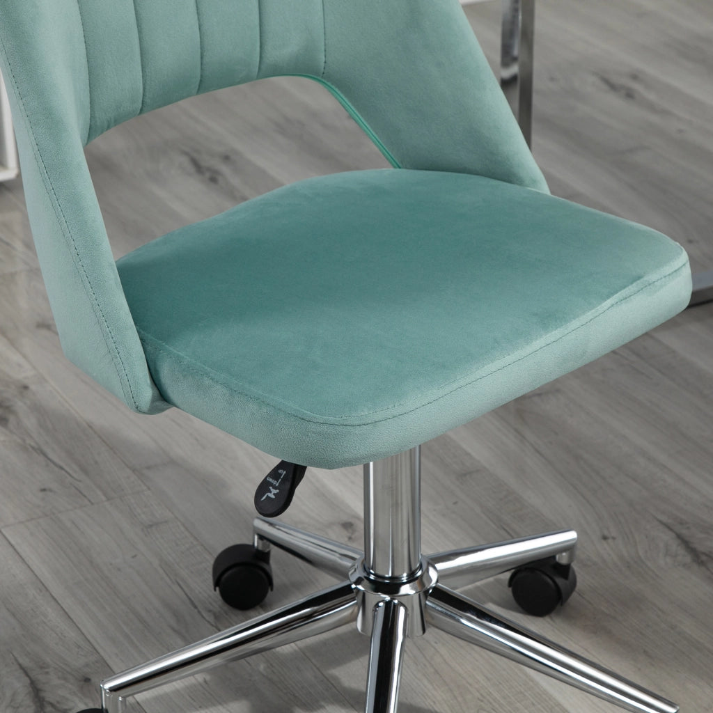 SEDIA DA UFFICIO Girevole Regolabile 49x60x79-91 cm Verde Poliestere