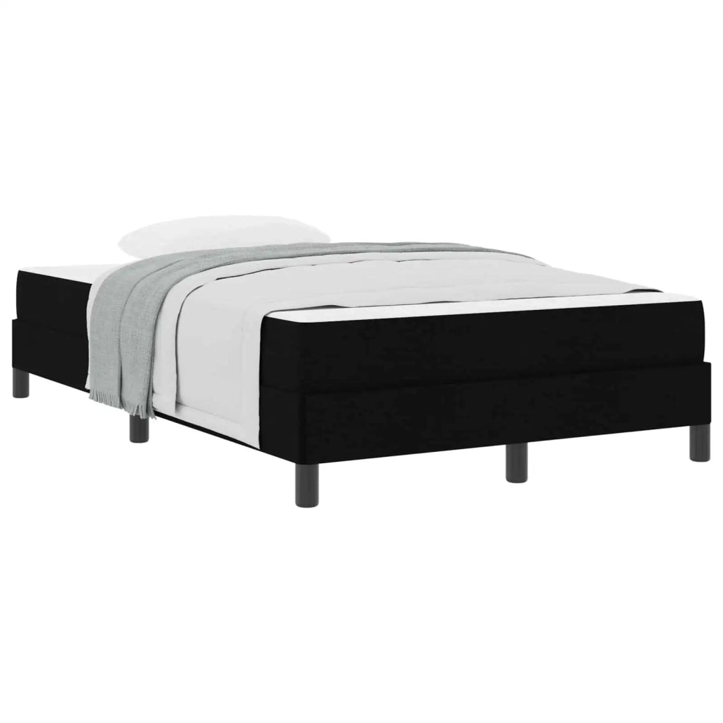 Letto a molle con materasso Nero 120 x 200 cm Tessuto