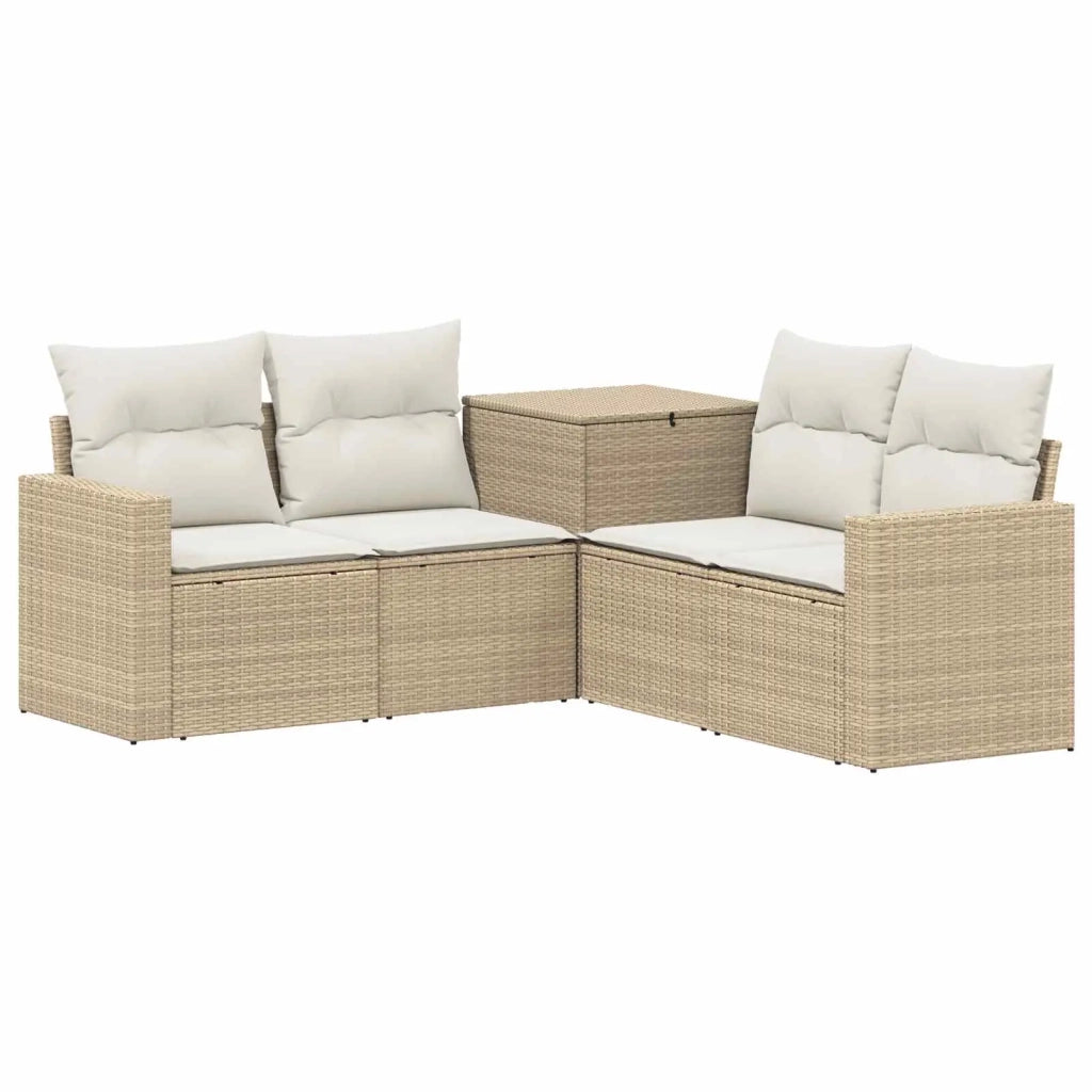 Set di divani 5 pz Beige e Bianco Crema 3447862