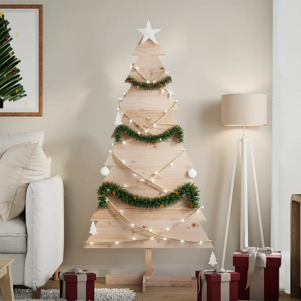 Albero di Natale | Decorazioni natalizie Decorativo in Legno 150 cm Legno Massello Pino