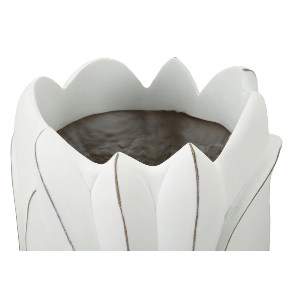 Vaso Decorativo VKH655, Bianco, Poliresina, 30,5x30,5x69 cm