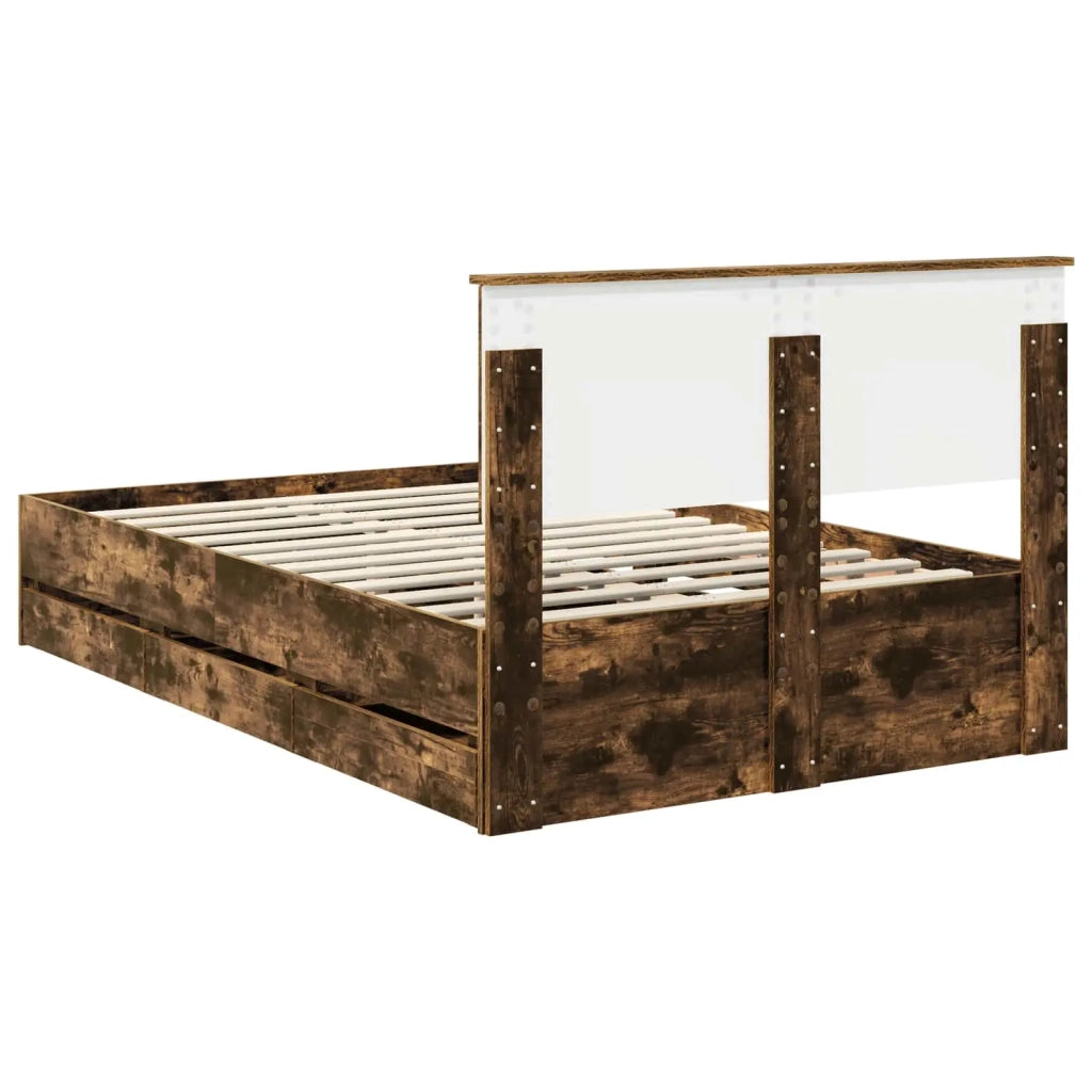 Struttura del letto con cassetto Rovere fumé 120 x 190 cm 3408002