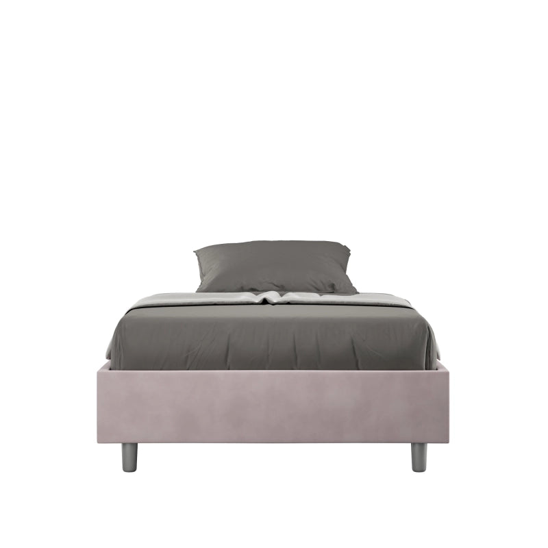 Letto Sommier imbottito Matrimoniale francese 140x200 cm Azelia - Senza rete,Glicine,Microfibra