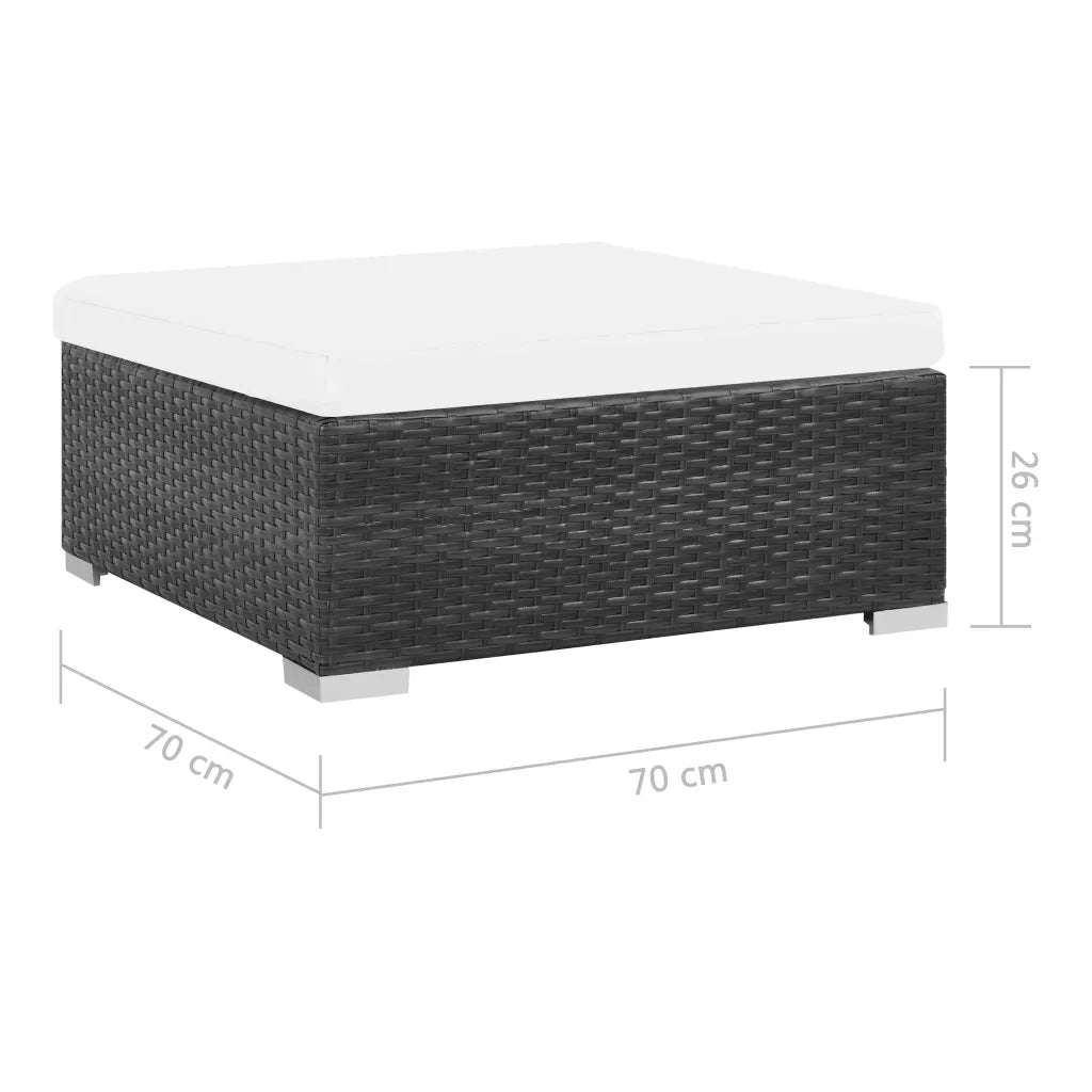 Set Divani da Giardino 7 pz con Cuscini in Polyrattan Nero 44596