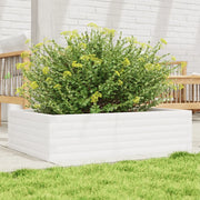 Fioriera da Giardino Bianca 90x60x23 cm Legno Massello di Pino 847234