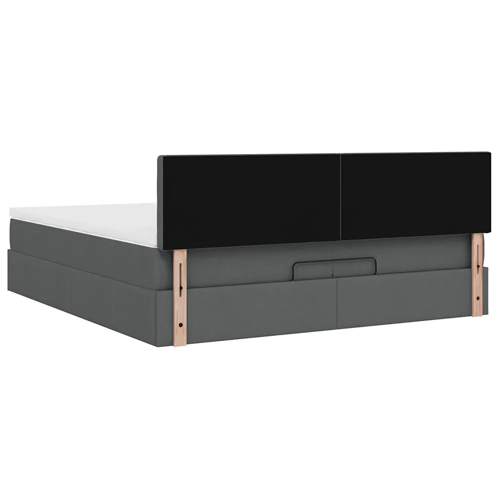 Struttura Letto Pouf con Materassi 200x200 cm in Tessuto 3312500