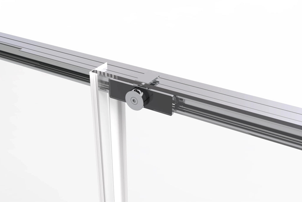 Box doccia frontale TWENTY 1 fisso + 1 scorrevole 175 cm (170-175) nero opaco vetro trasparente