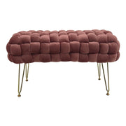 Cassapanca Intrecciata Giselle 76x38x42,5 Cm Rosa
