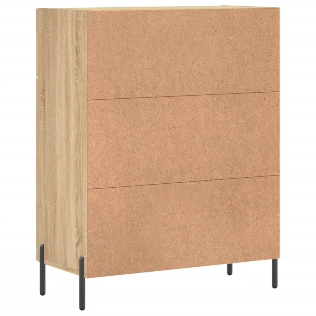 Buffet credenza cassettiera armadio mobile contenitore organizer cucina soggiorno rovere Sonoma 69,5 x 34 x 90 cm legno ingegnerizzato marrone 02_0031674