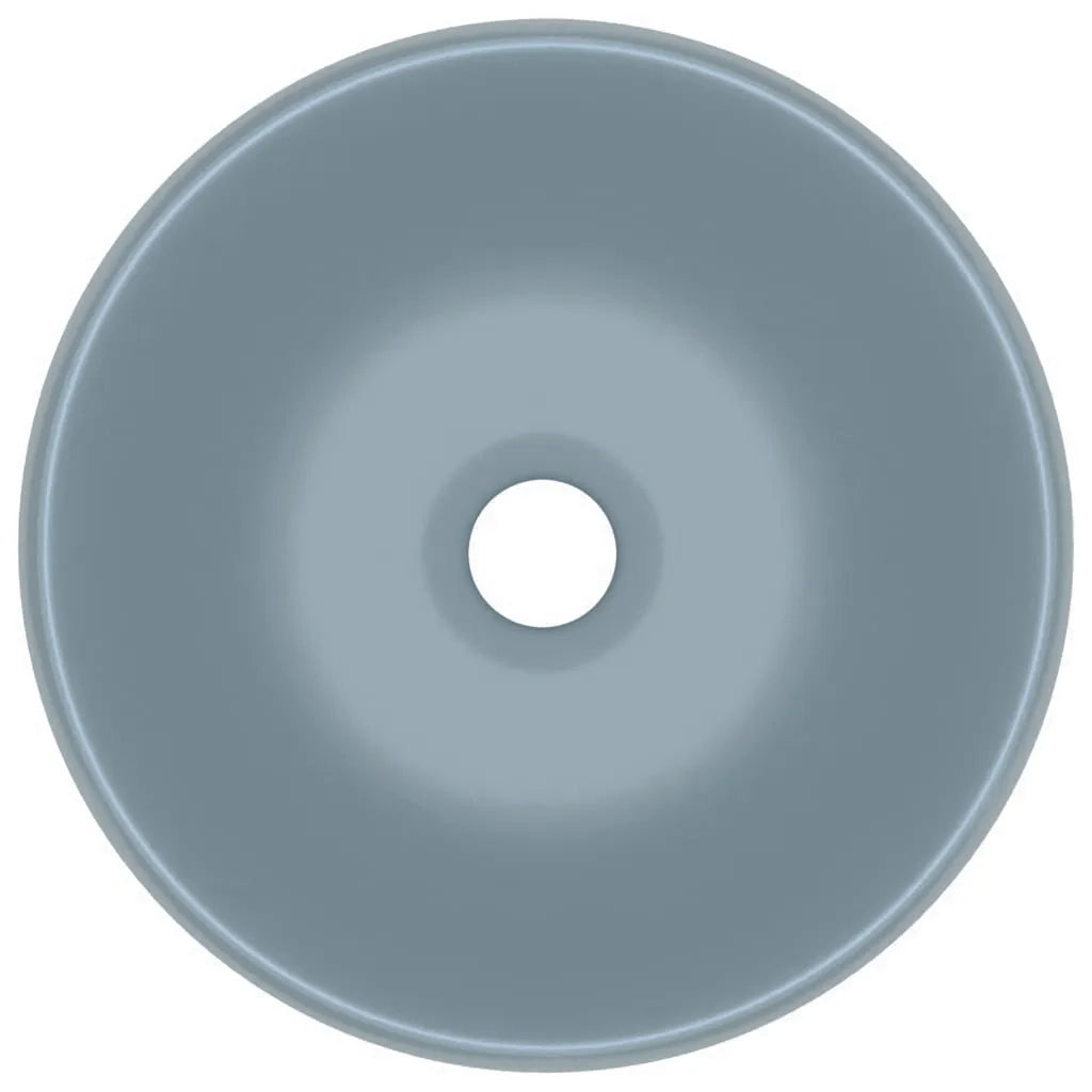 Lavandino Lusso Rotondo Azzurro Opaco 40x15 cm in Ceramica 147000