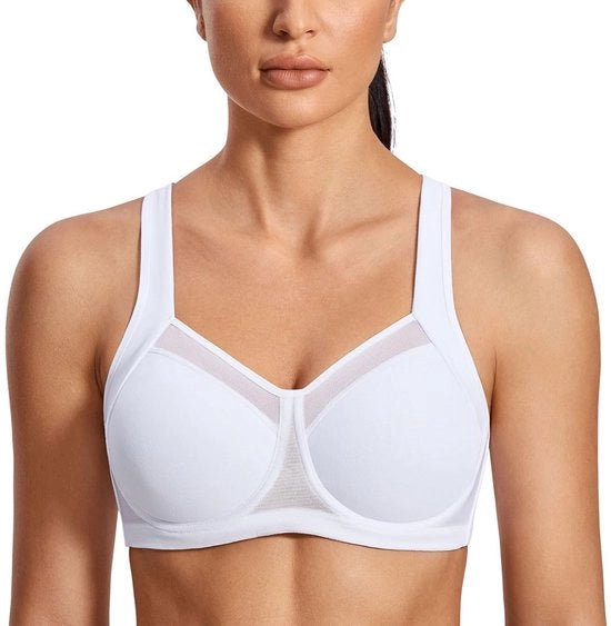 Supporto Sportivo con Impatto Alto - Beugel a Schiena Alta - Cinturino Raccorda - Cinture Regolabili - Sostegno - Tessuto Prestazioni Sportive - Bustina Sportiva