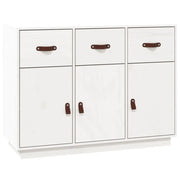 Buffet credenza cassettiera armadio mobile contenitore organizer per cucina soggiorno salotto 100 x 40 x 75 cm legno massello di pino bianco 02_0030170