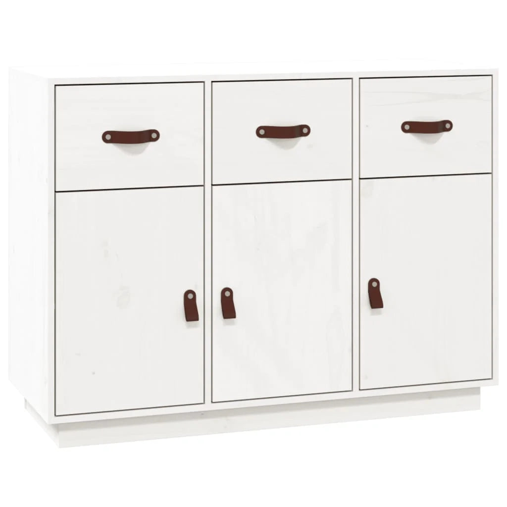 Buffet credenza cassettiera armadio mobile contenitore organizer per cucina soggiorno salotto 100 x 40 x 75 cm legno massello di pino bianco 02_0030170