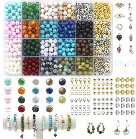 Set di perle in cristallo di rocca 8mm per gioielli DIY
