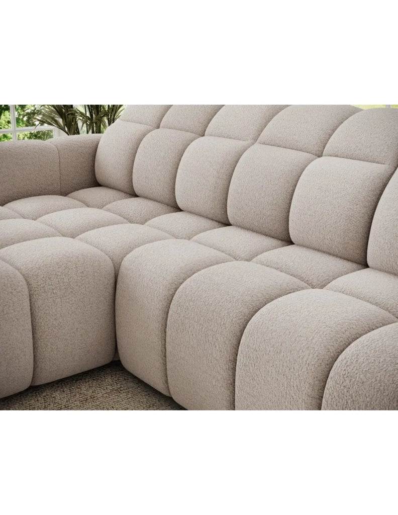 Divano ad angolo elettrico FANOTI 3 posti beige – angolo sinistro