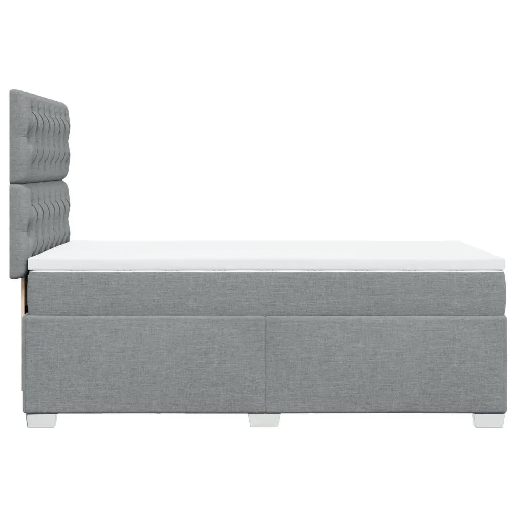 vidaXL Giroletto a Molle con Materasso Grigio Chiaro 80x200 cm Tessuto