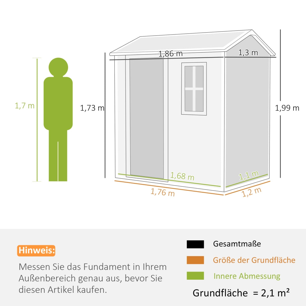 Casetta da Giardino ¨C Zephmum ¨C Grigio, Resina, 120x180x200