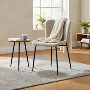 Sedie da pranzo moderne - Xylo - Schienale alto arrotondato, rivestimento in tessuto e gambe in metallo (3 colori)