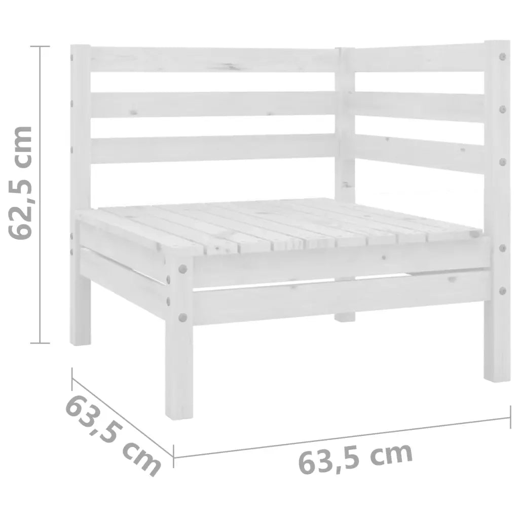 Divano da Giardino a 2 Posti-Sofa da giardino Bianco in Legno Massello di Pino