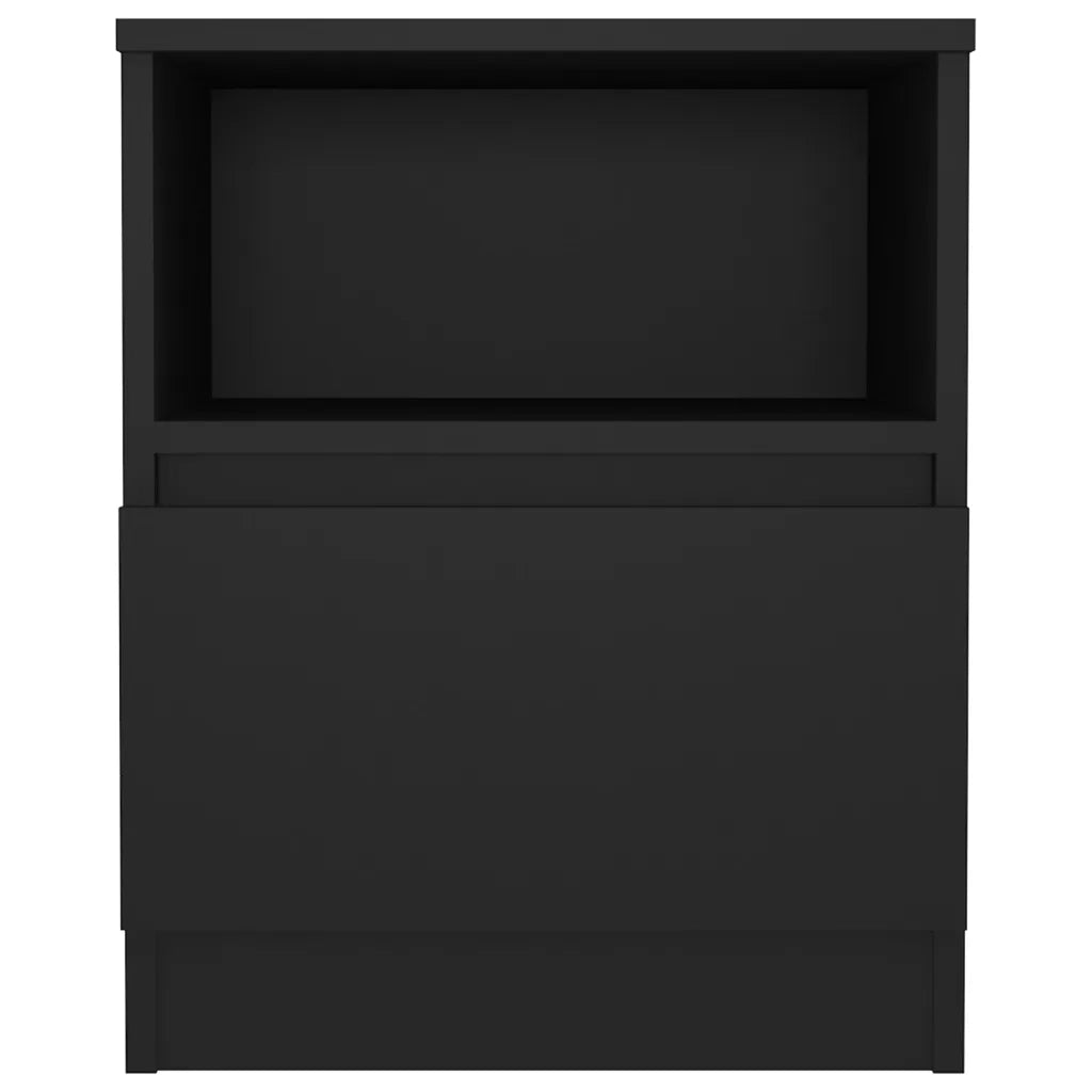 Set di 2 Comodini | Armadio da Notte | Mobiletto da notte Neri 40x40x50 cm in Legno Multistrato