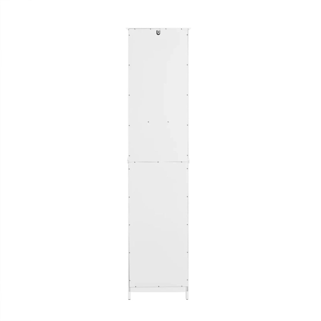 Mobile A Colonna Bagno Salvaspazio Mobile Alto Con Borsa Portabiancheria Pieghevole Bianco L40xP38xA170 Cm BZR124-W
