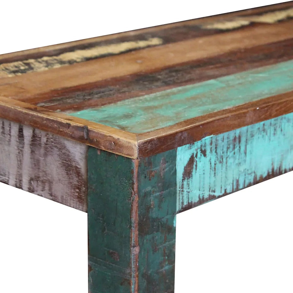Panca-Sgabello in Legno Massello di Recupero 110x35x45 cm 362804