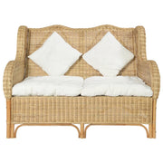 Divano a 2 posti per soggiorno casa uso interno 120 x 84 x 90,5 cm rattan naturale e lino 02_0019583
