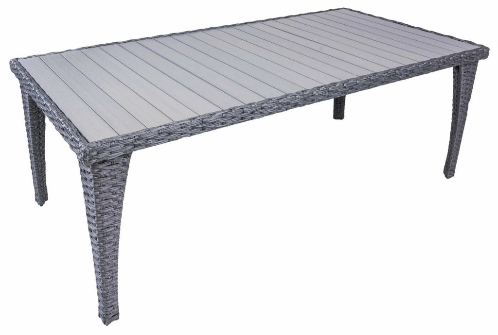 Tavolo da Giardino Esterno Struttura Acciaio Polyrattan Imperial Enrico Coveri Colore principale: Grigio, Dimensione: 90 x 140 cm