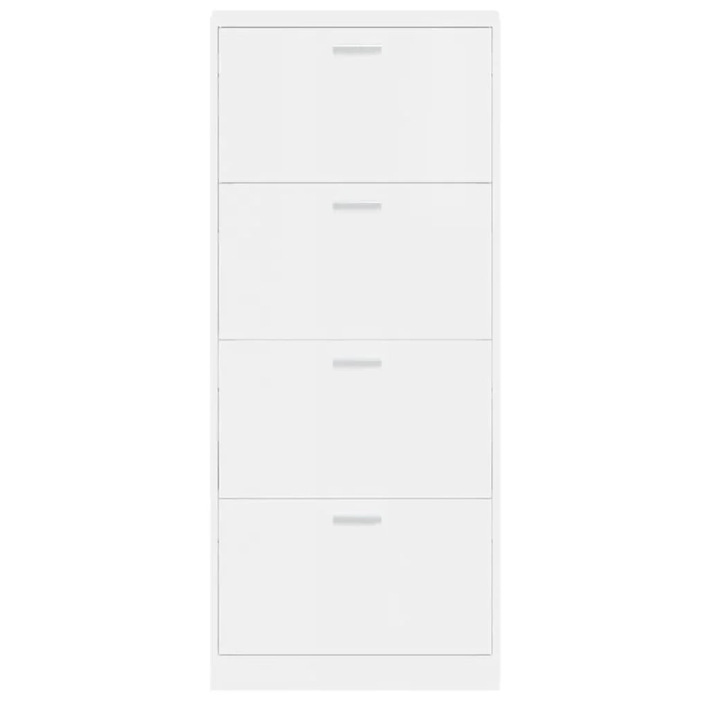 Scarpiera mobile contenitore per scarpe mobile per ingresso/corridoio/soggiorno finitura lucida 59 x 17 x 150 cm legno ingegnerizzato bianco 02_0021306