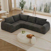 Divano compresso in tessuto chenille grigio scuro; imbottitura in schiuma elastica; senza attrezzi