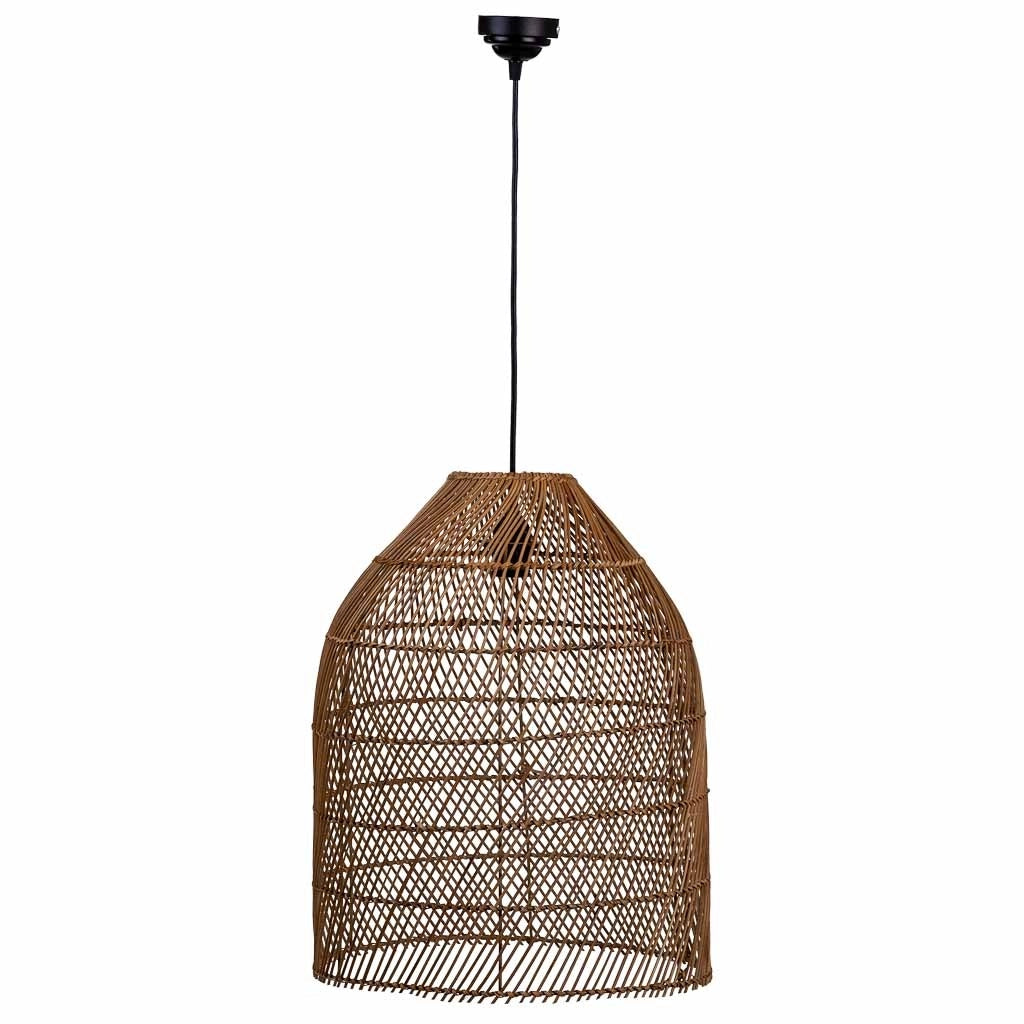 Plafoniera in rattan marrone 40x40x50h cm