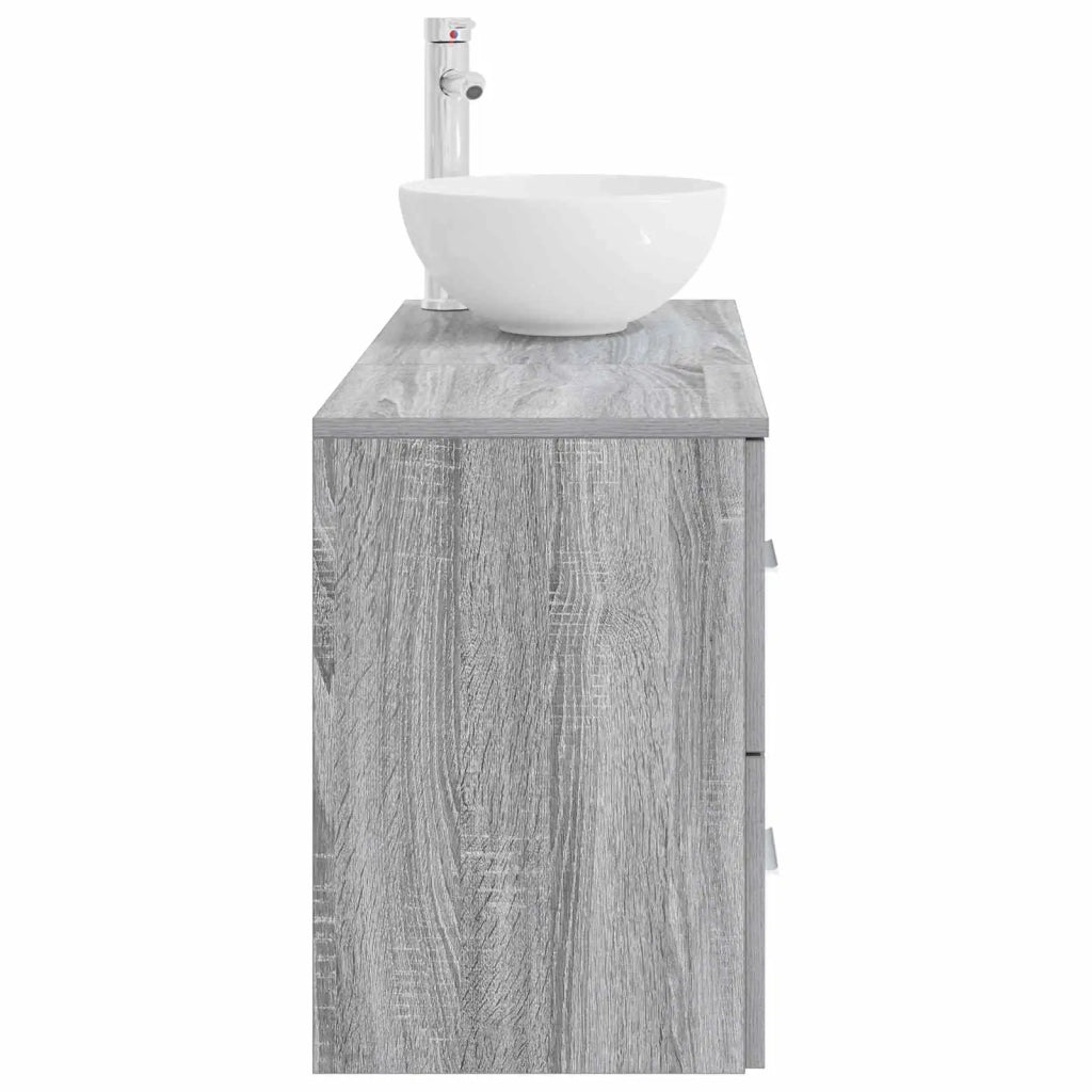 Set di mobili per il bagno 2 pz Sonoma grigio 3403957