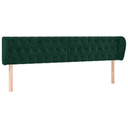 Testiera | Testata ad Orecchio Verde Scuro 203x23x78/88 cm in Velluto