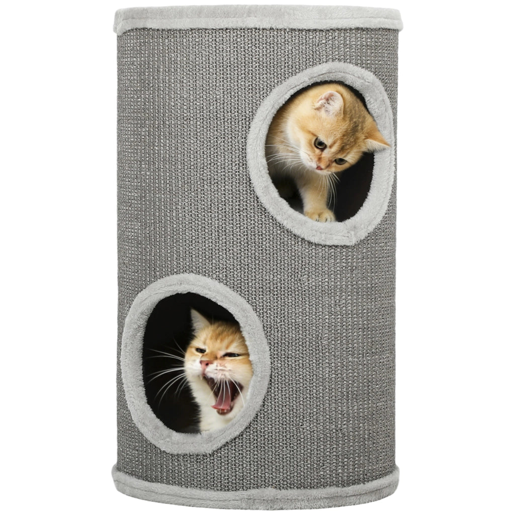 Tana per Gatti a Due Livelli ¨C Zephmum ¨C Grigio Chiaro 60x35 cm