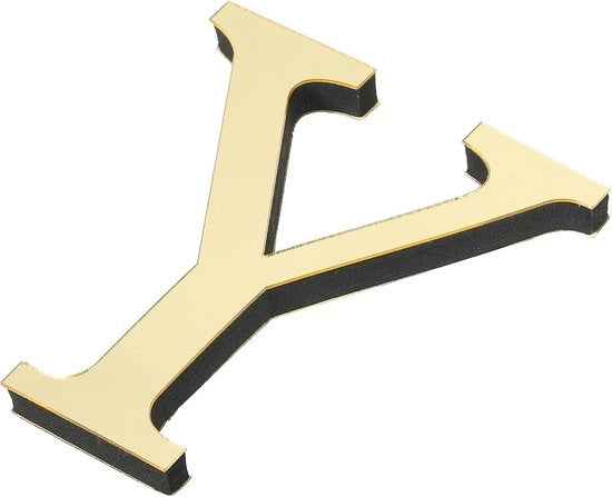 Alfabetto in Acrilico per Parete con Riflessi, Decorazione per Casa con Lettere, Sticker Decalcomania per Decorazione di Casa, Luce Giallo Oro