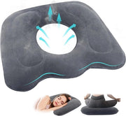 Cuscino ortopedico gonfiabile per sedersi a lungo su poltrone da ufficio - Cuscino sterno-popoliteo ergonomico e anti-scatica (grigio)